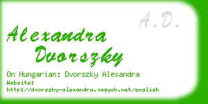 alexandra dvorszky business card